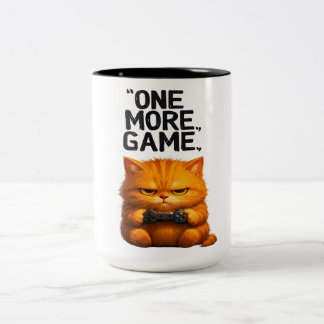 Taza Bicolor Un juego más Arte divertido de gato naranja jugado