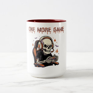 Taza Bicolor Un juego más divertido esqueleto de Halloween para