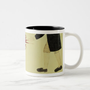 Taza Bicolor Un maorí trocando un cangrejo