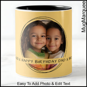 Taza Bicolor Un Mensaje de Foto para el Cumpleaños de Papá Amar