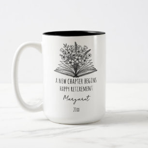 Taza Bicolor Un nuevo capítulo comienza la jubilación floral Pe