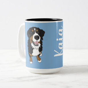 Taza Bicolor Un perro de montaña bernés de ojos azules