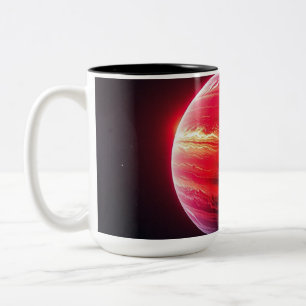 Taza Bicolor Un planeta rojo brillante