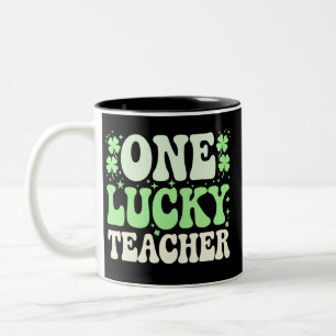 Taza Bicolor Un profesor afortunado Groovy Profesor Retro Día d