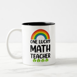 Taza Bicolor Un profesor de matemáticas con suerte el día de Sa