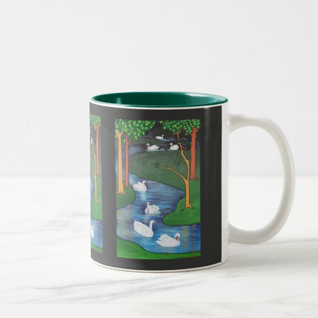 Taza Bicolor Un rebaño de siete cisnes (Derecha)