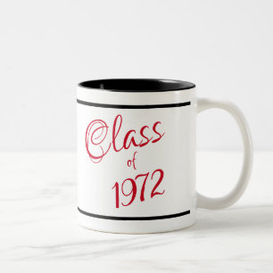 Taza Bicolor ¡Un regalo memorable! Clase de 1972 Reunion Mug