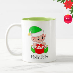 Taza Bicolor Un regalo para los Navidades del elfo verde
