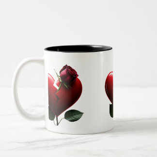 Taza Bicolor Un Rosa crece a partir de un corazón roto