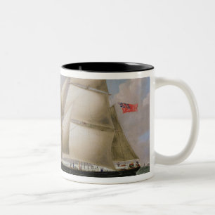 Taza Bicolor Un Schooner de dos palos de Dover (aceite en lona)