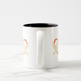 Taza Bicolor Un tazón cardíaco - Símbolo de amor y paz