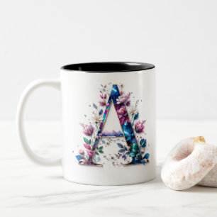 Taza Bicolor Un tazón de café - Diseño floral para regalo