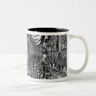 Taza Bicolor Un templo budista, un ilustracion