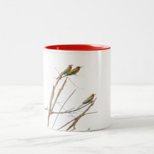 Taza Bicolor Un Trío De Abejas Atrapa En Sus Extremos.