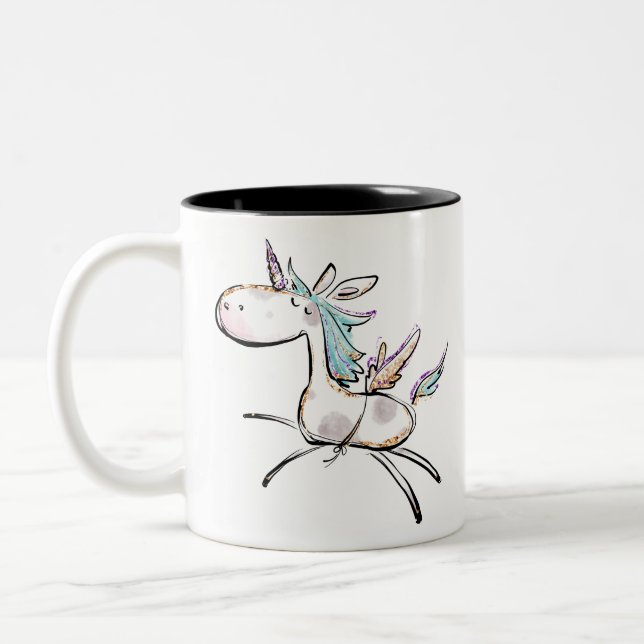 Taza Bicolor Un unicornio mágico (Izquierda)