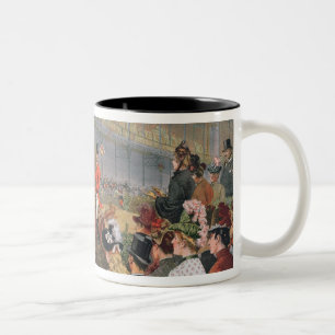 Taza Bicolor Una carrera de caballos, 1886