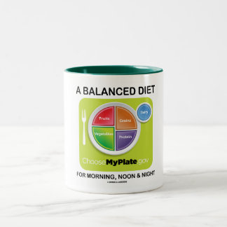 Taza Bicolor Una dieta equilibrada para el mediodía y la noche