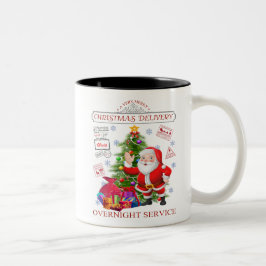 Taza Bicolor Una entrega navideña muy feliz, un servicio noctur