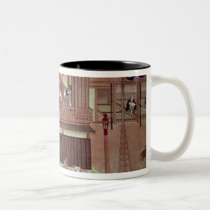 Taza Bicolor Una escena nacional   de una voluta)