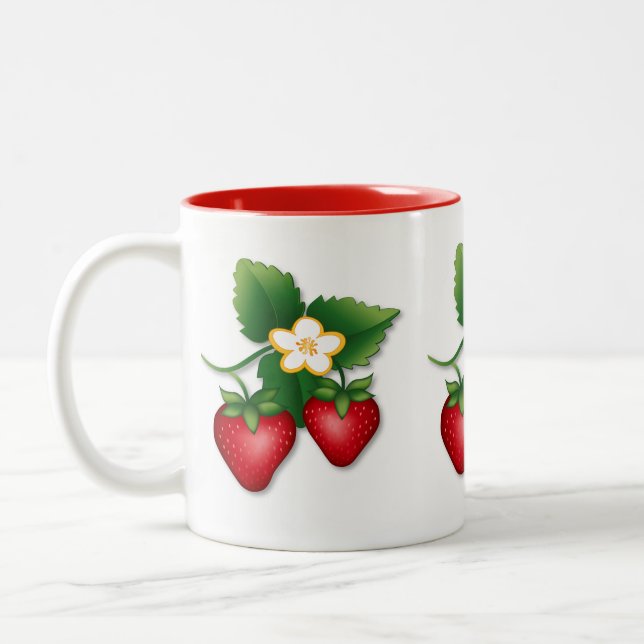 Taza Bicolor Una fresa encantadora de Berry (Izquierda)