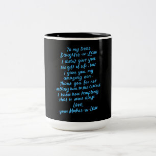 Taza Bicolor Una graciosa hija de Derecho para mi querida hija
