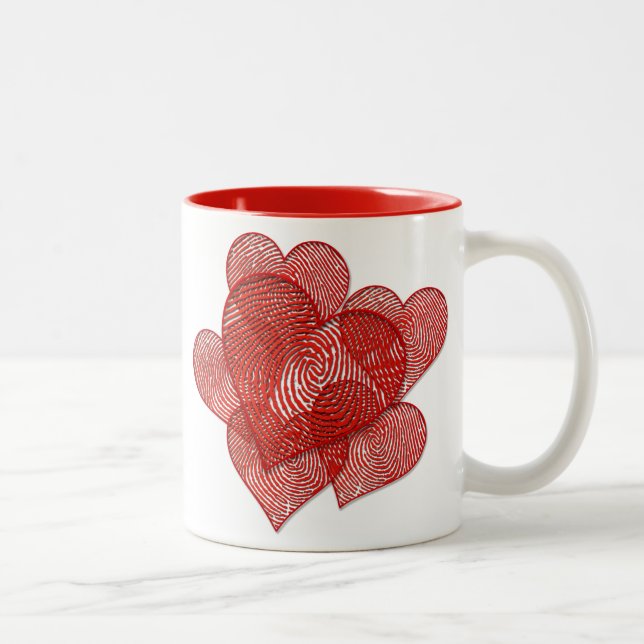 Taza Bicolor Una gran cantidad de cardíacos impresos (Derecha)