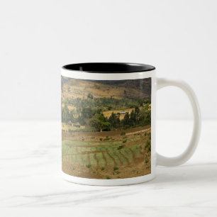 Taza Bicolor Una gran vista panorámica de una gran montaña roco