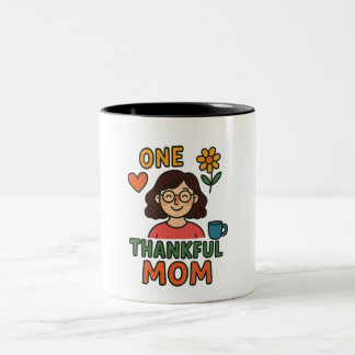 Taza Bicolor Una mamá agradecida – Lindo diseño de mamá de dibu