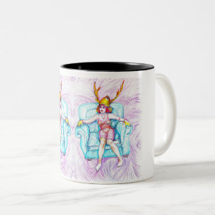 Taza Bicolor Una mujer con casco de samurai