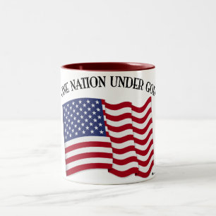 Taza Bicolor Una nación bajo Dios con bandera de EE. UU.