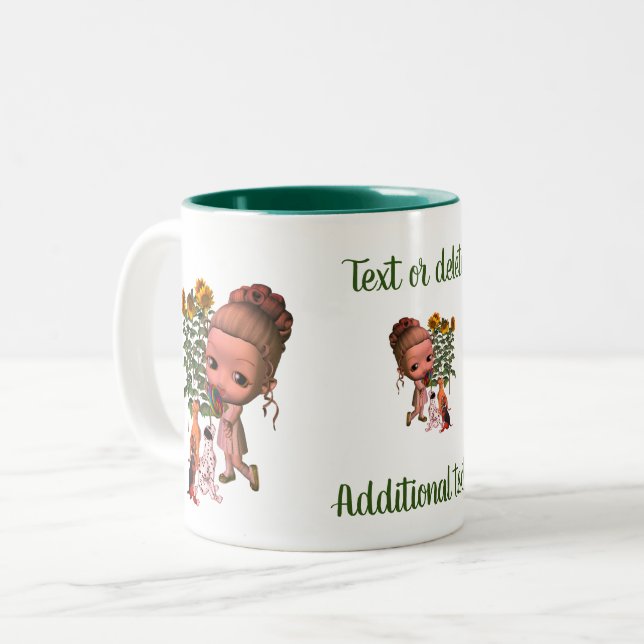Taza Bicolor Una niñita cachorra dulce y personalizado (Anverso izquierdo)