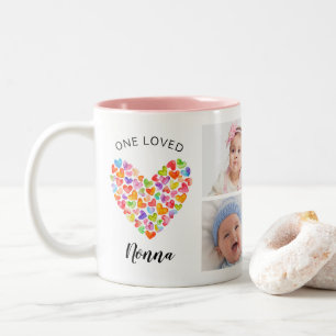 Taza Bicolor Una Nonna Amada Collage de Cuatro Fotos