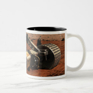 Taza Bicolor Una opinión del primer del brazo en Marte de la