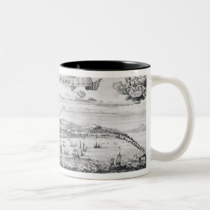 Taza Bicolor Una perspectiva de la ciudad del puente en