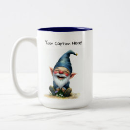 Taza Bicolor Una pintura en acuarela de un gnomo lindo
