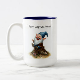 Taza Bicolor Una pintura en acuarela de un gnomo lindo