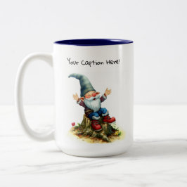 Taza Bicolor Una pintura en acuarela de un gnomo lindo