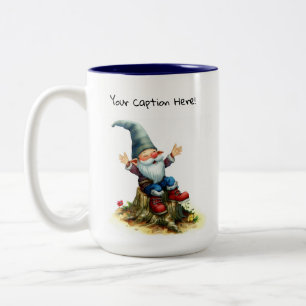 Taza Bicolor Una pintura en acuarela de un gnomo lindo