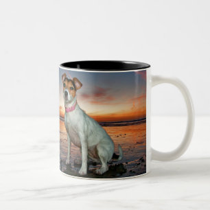 Taza Bicolor Una playa de la playa el   Brighton de Jack que se