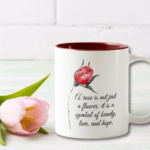 Taza Bicolor Una rosa no es solo una flor Cita inspiradora