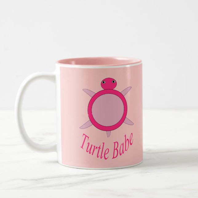Taza Bicolor Una tortuga rosada, Babe Mug (Izquierda)