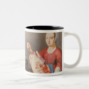 Taza Bicolor Una vida inmóvil de la carne y de los pescados co