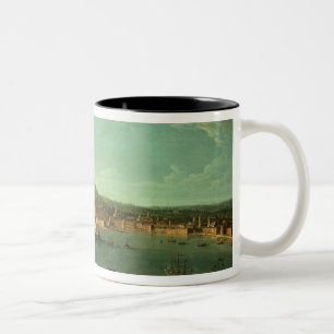 Taza Bicolor Una vista de Nápoles, siglo XVII