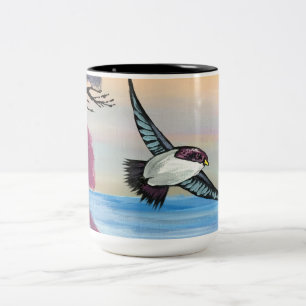 Taza Bicolor Una vista de pájaros