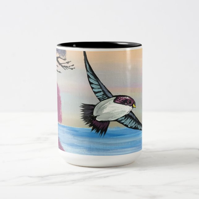 Taza Bicolor Una vista de pájaros (Centro)