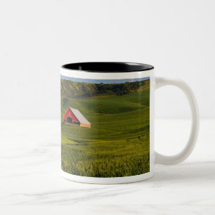 Taza Bicolor Una vista panorámica de un granero en Moscú Idaho.