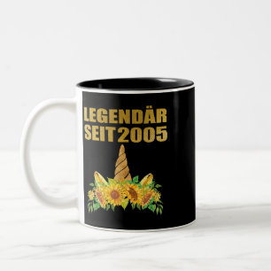 Taza Bicolor Unicorn Legendär Seit 2005 Einhorn 16. Geburtstags