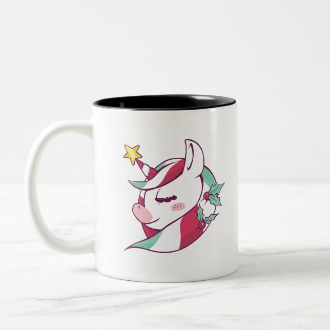 Taza Bicolor Unicorn navidades (Izquierda)