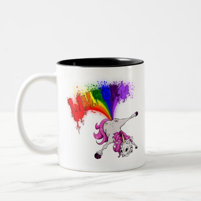 Taza Bicolor unicorn rainbow fart (Izquierda)