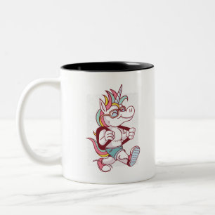 Taza Bicolor Unicorn Va A La Escuela